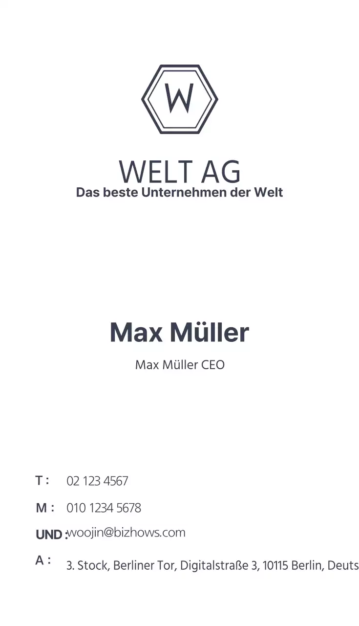 Visitenkarten für Unternehmen