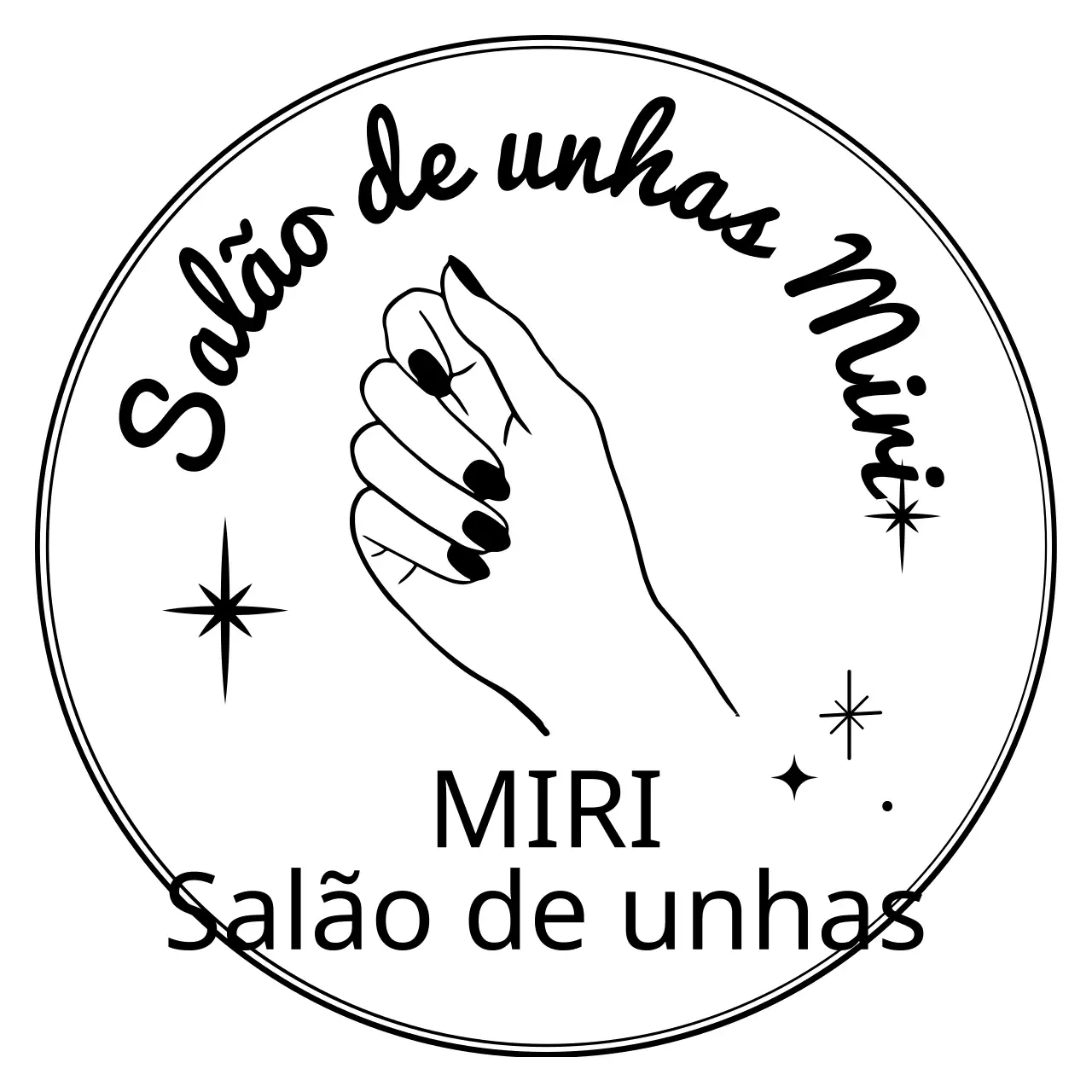 Ilustração de um salão de unhas com crachá na mão