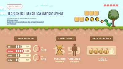 Benutzeranalyse-Infografik für Pixel Mobile Games