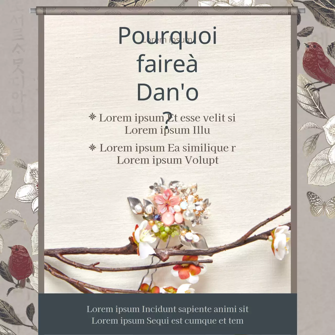 Cours d'une journée pour réaliser une coiffe traditionnelle du Nouvel An chinois en marron et bleu marine