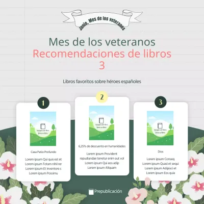 abstracto rosa simple ilustración junio veteranos mes libro recomendación instagram feed