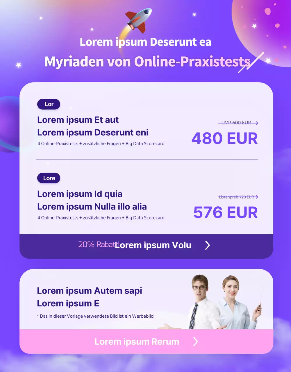 Online-Praxistest mit lila Raumkonzept kaufen