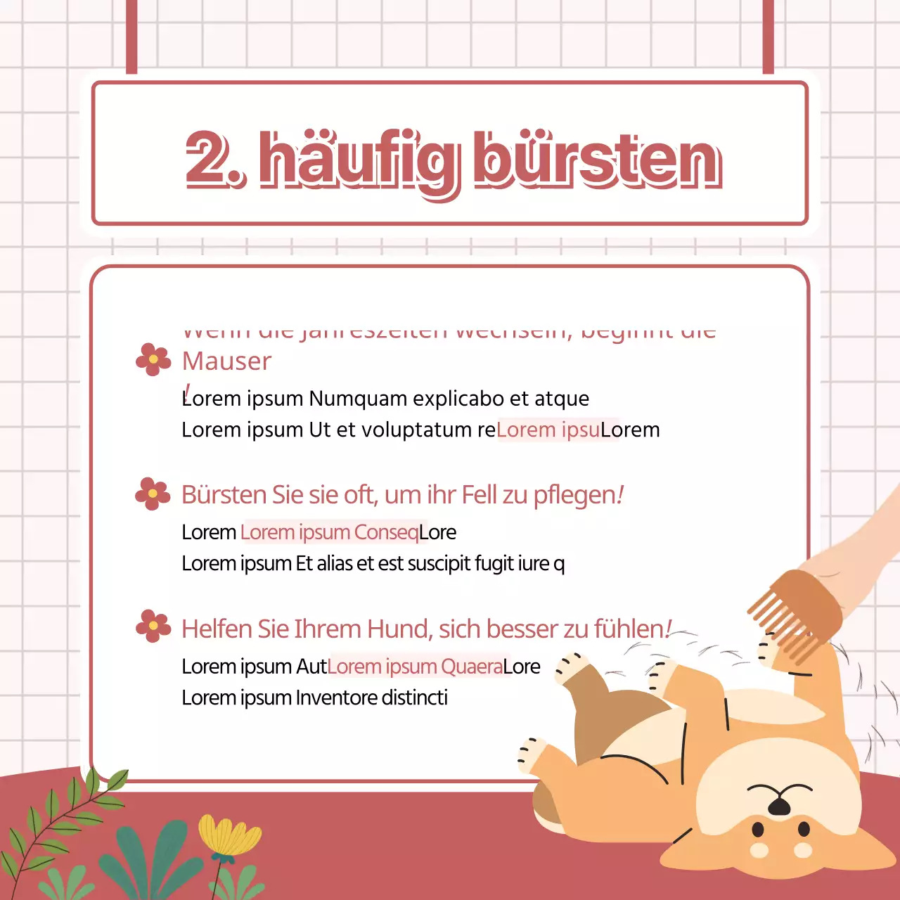 Ein niedlicher Welpe mit einem frühlingshaften Hintergrund und Gesundheitstipps CardNews