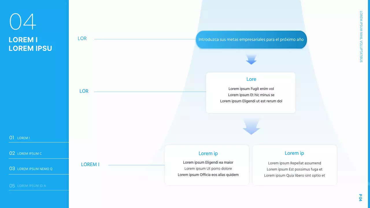 Presentación sencilla del plan de empresa de Año Nuevo en azul claro