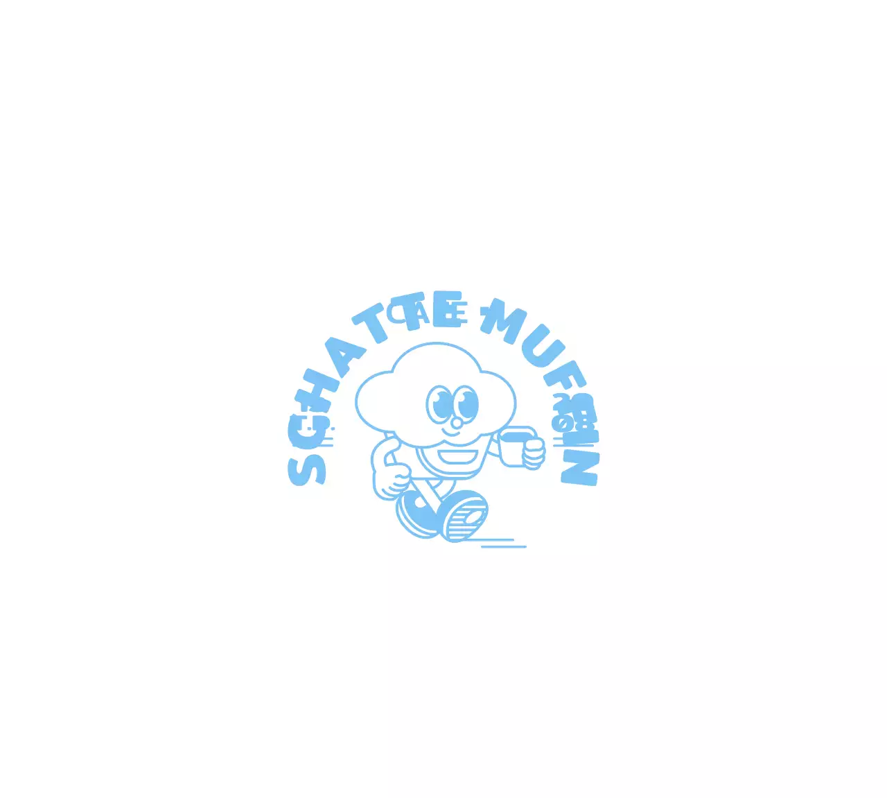 Leuke cupcake karakter stijl voor cafe merchandise