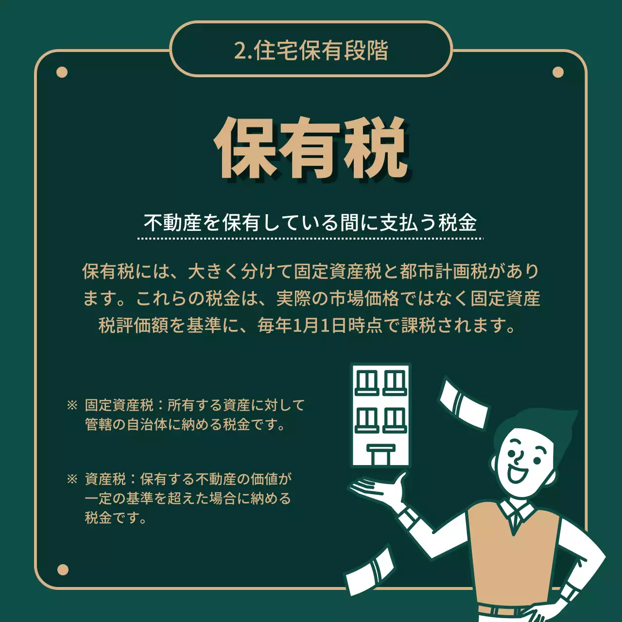 緑 モダン 税金 チラシ Instagram カルーセル