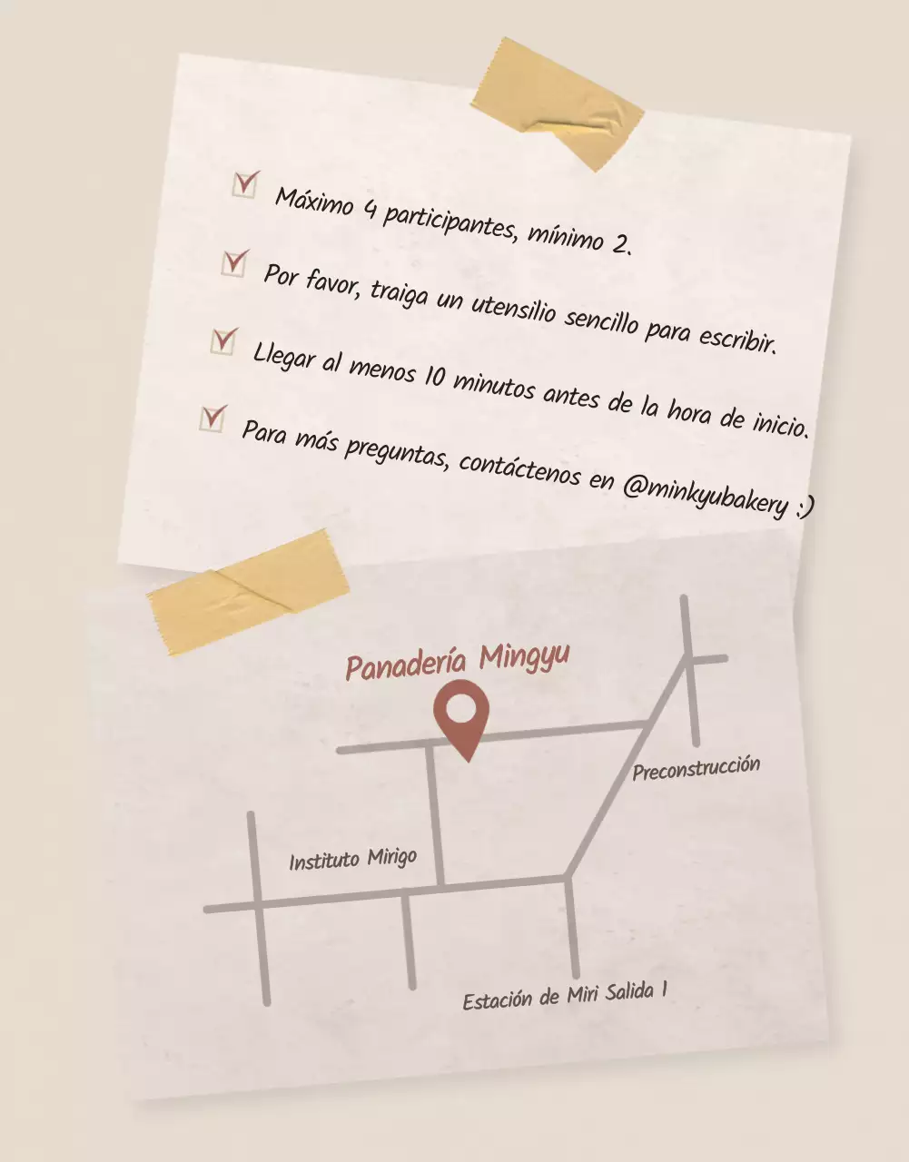 Detalles de la clase de repostería