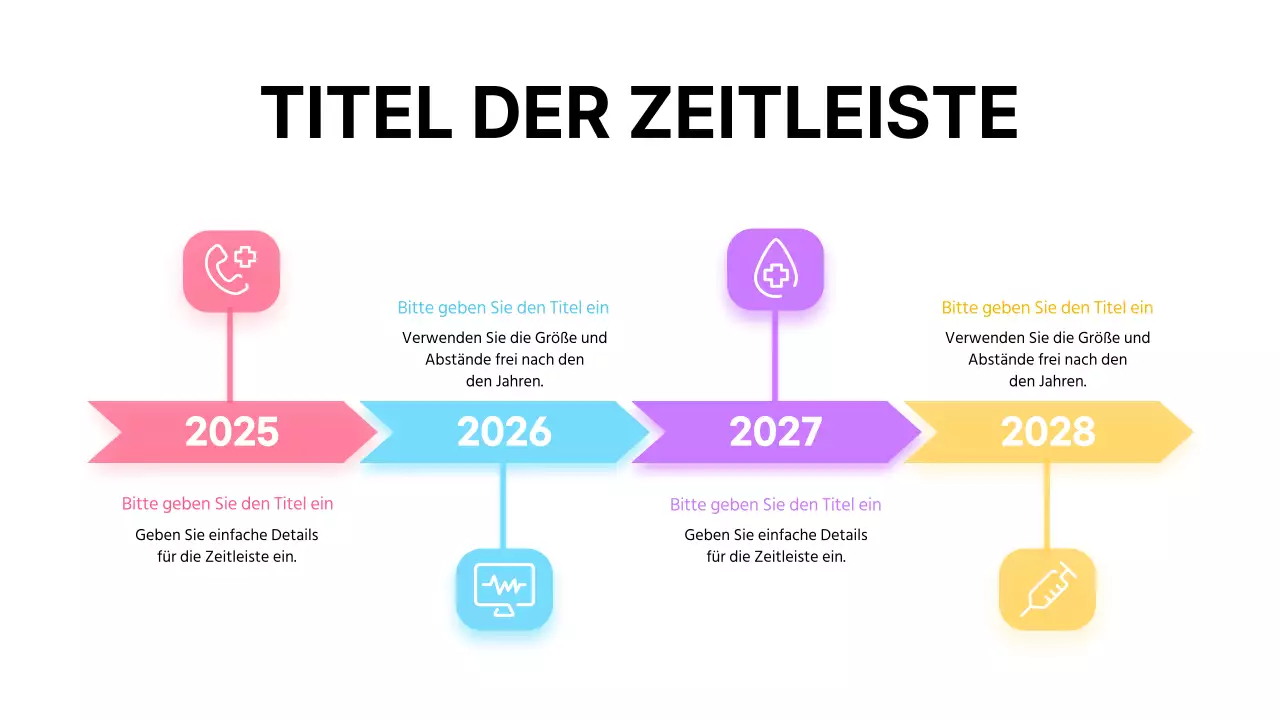 Ein einfacher Zeitstrahl in Weiß