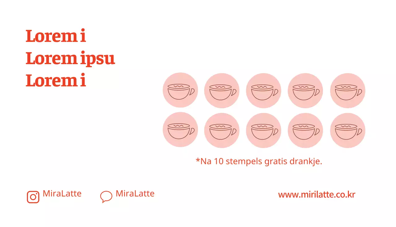 Oranje illustratie logo schoon koffie cafe coupon