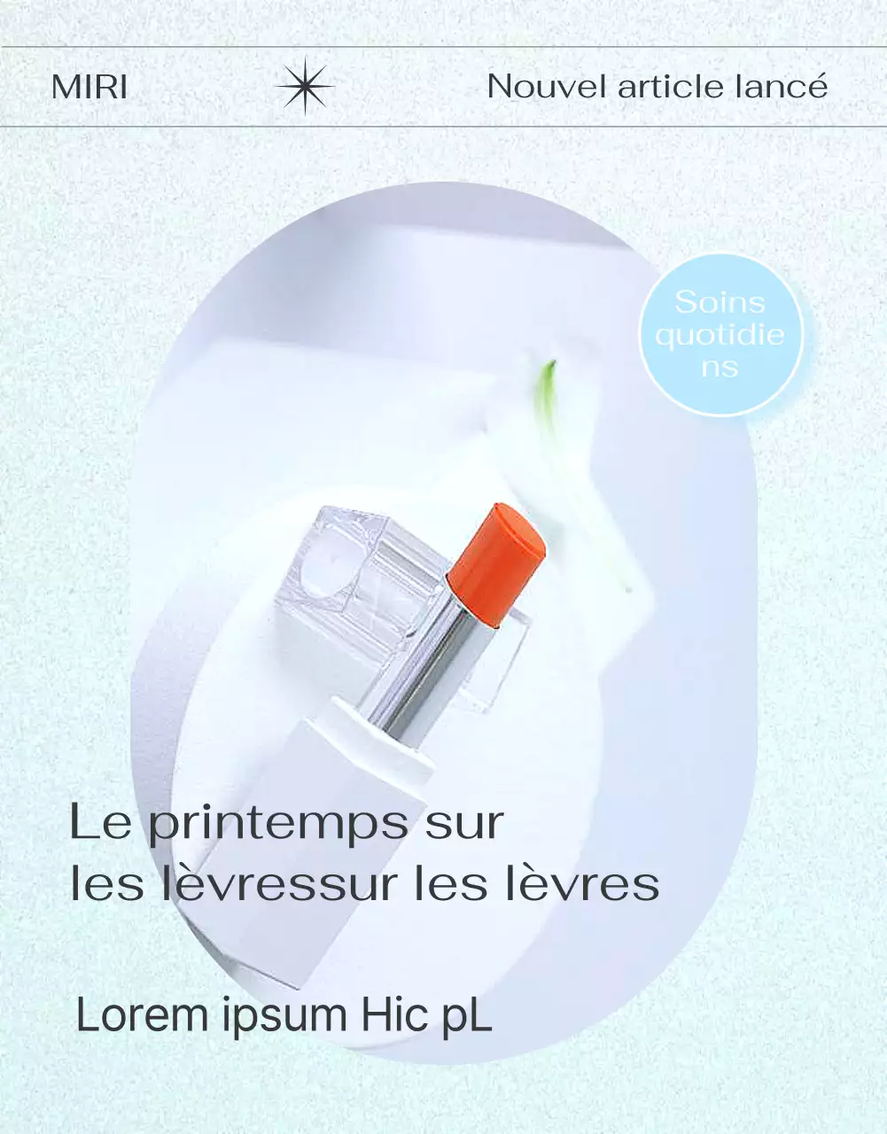 Vente ouverte de baume à lèvres avec des images bleues et blanches.