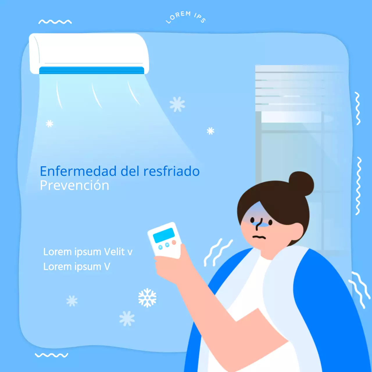 Ilustración azul claro Cómo evitar ponerse enfermo en verano