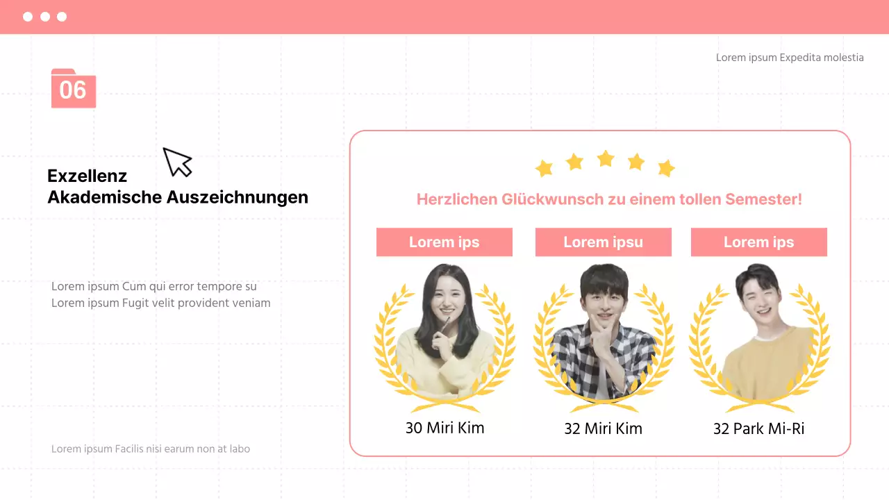 Ankündigung der Plenarsitzung zum Semesterende in schlichtem Beige und Rosa