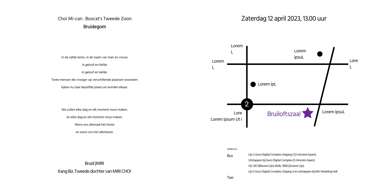 Witte LifeNecklace Film Huwelijksuitnodiging