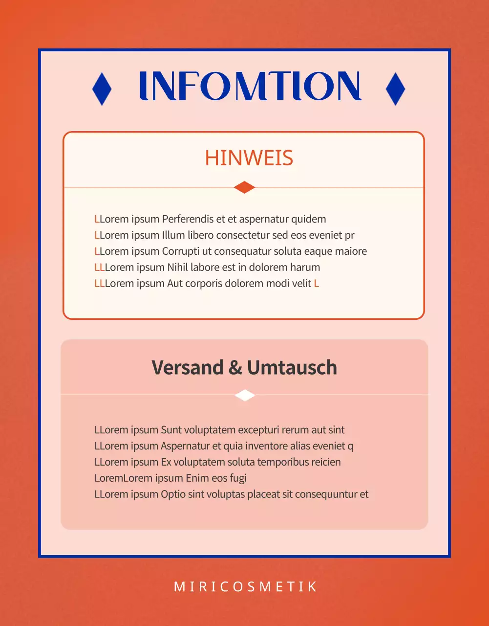 Förderung leuchtender Lippenstifte mit rosa-orangen Farbakzenten