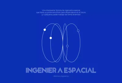 Concepto de ingeniería sencillo y limpio en azul marino y blanco.