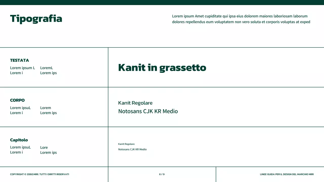 Linee guida del marchio semplici in verde con accenti arancioni