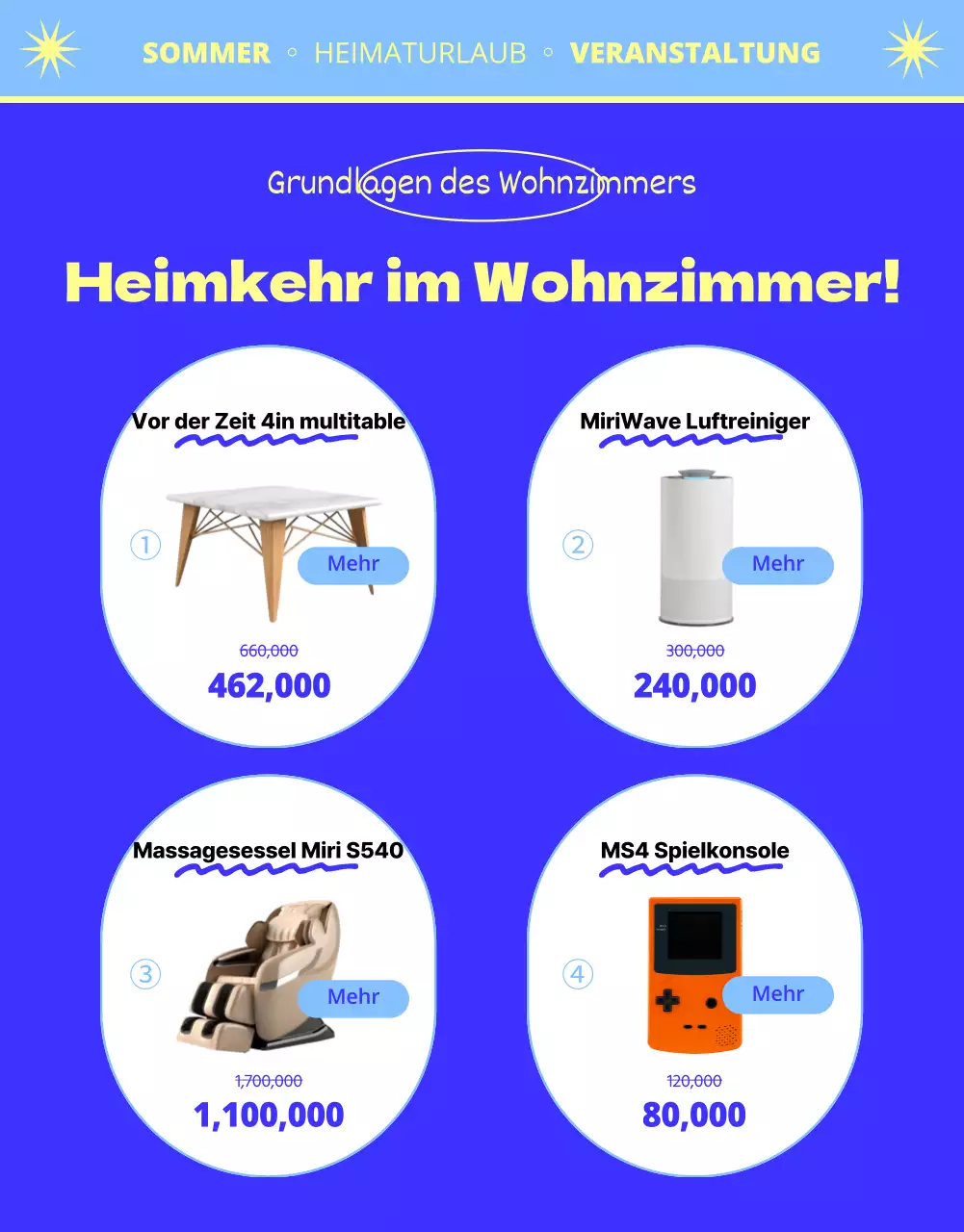 Homecoming-Sonderausstellung mit coolen blauen Illustrationen