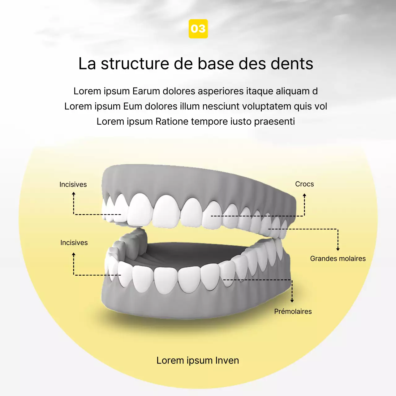 Promouvoir un cabinet dentaire moderne en jaune et gris