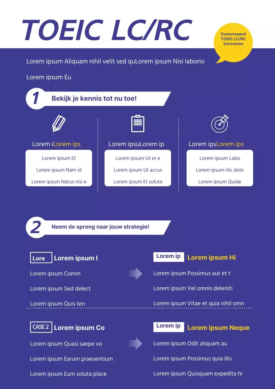 Een flyer ter promotie van het cursusprogramma in het blauwe, moderne klaslokaal van Hagi.