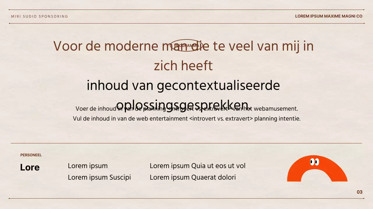 Het voorstel van webtalent Hyun Chan met een papieren achtergrond en kleurrijke geometrische vormen