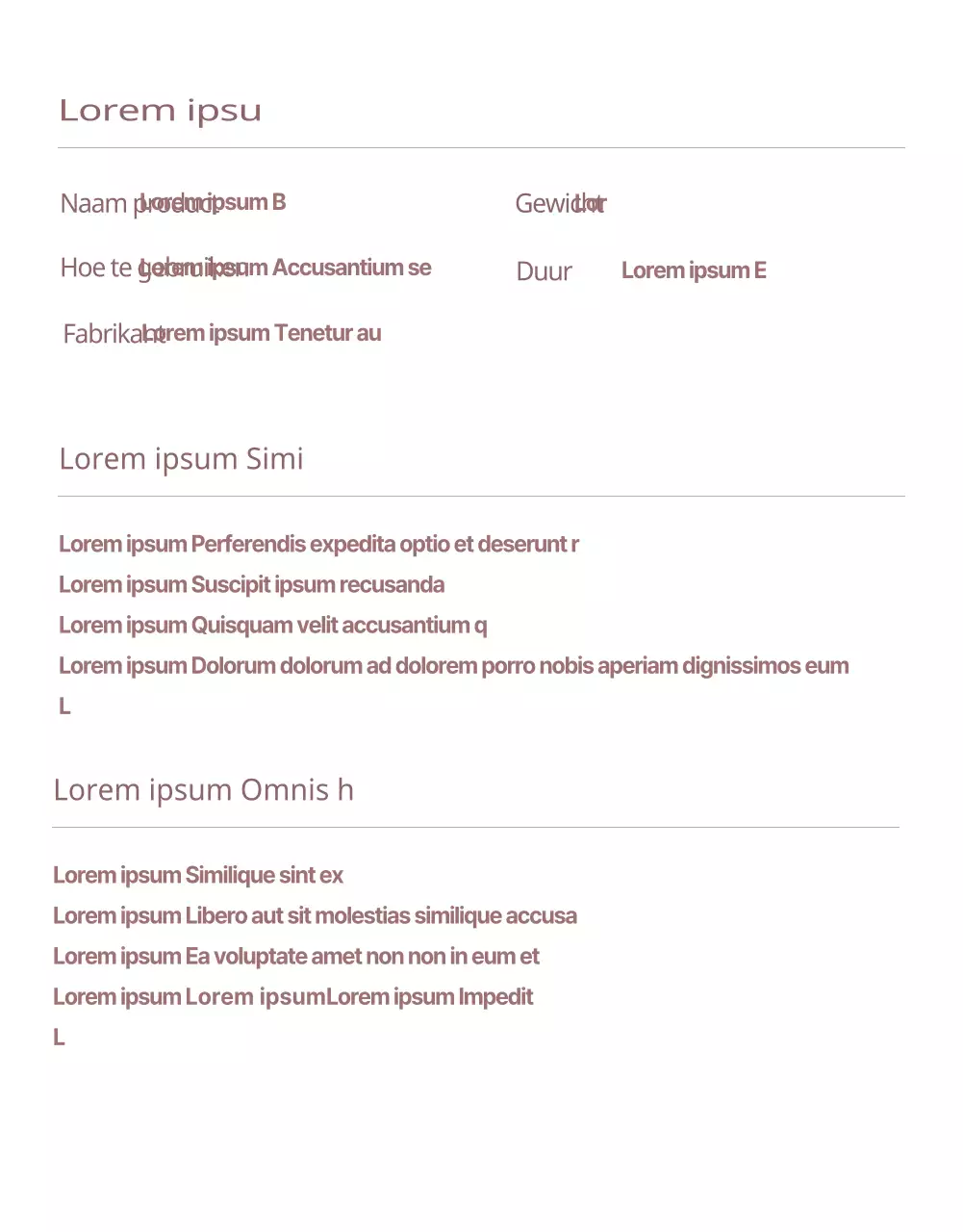 Eenvoudige cosmeticapagina met kleurverloop in roze