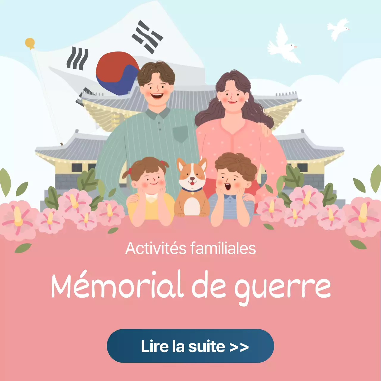 Mémorial des vétérans avec illustration rose InstagramSnapchat