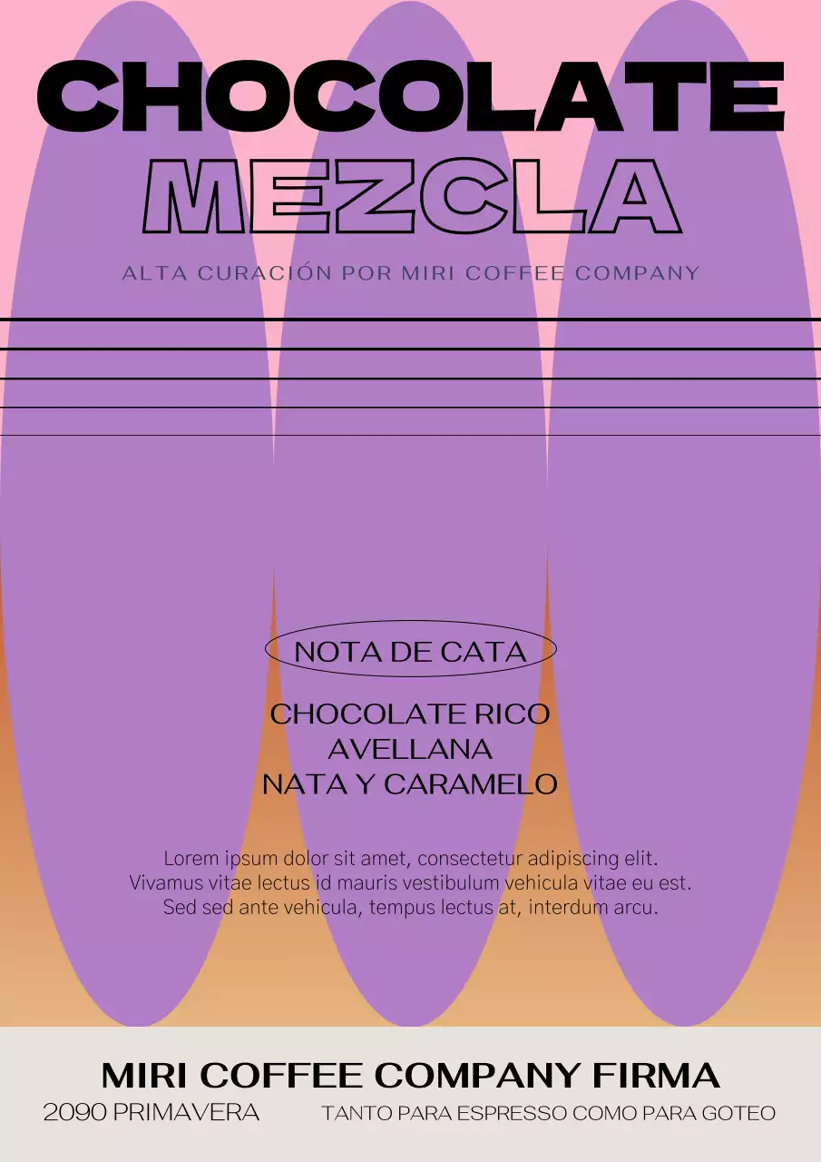 Granos de café gráficos en malva