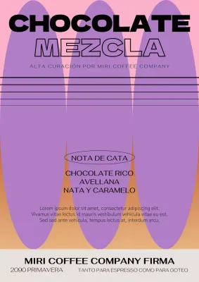 Granos de café gráficos en malva