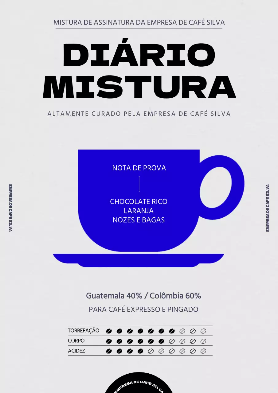 Grãos de café azuis simples
