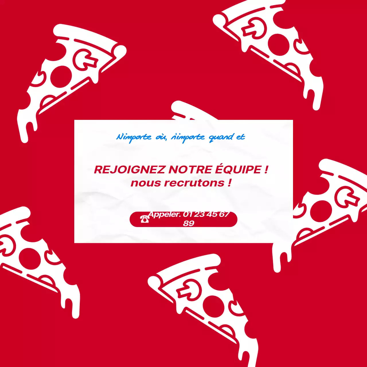 Le concept de la pizza en damier rouge est un concept de marque de pizza.