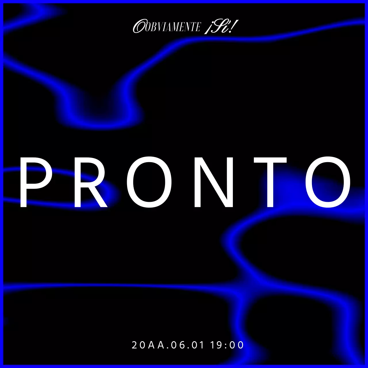 Un moderno paquete de humor de marca en azul y verde fluorescente