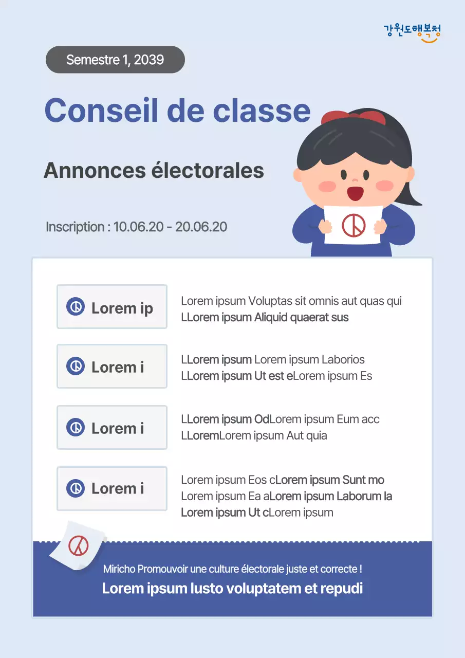 Annonce d'élections avec un concept d'illustration orange mignon