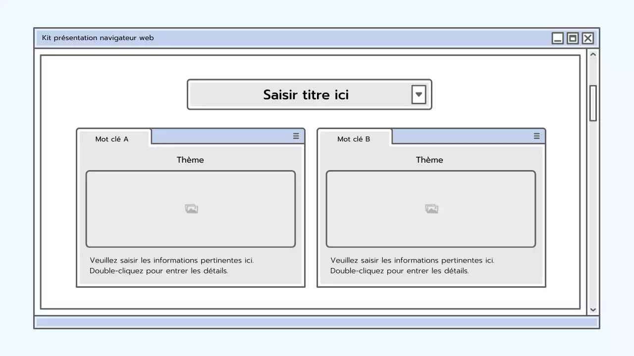 Kit de présentation avec un concept de navigateur bleu clair