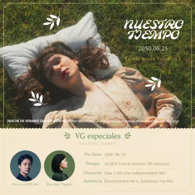 Guía del horario GV de la película pacífica amarilla y verde