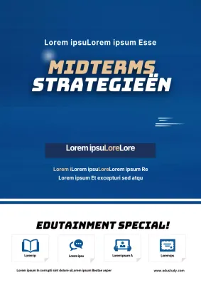 Flyer voor speciale zomerklassen op een blauwe school