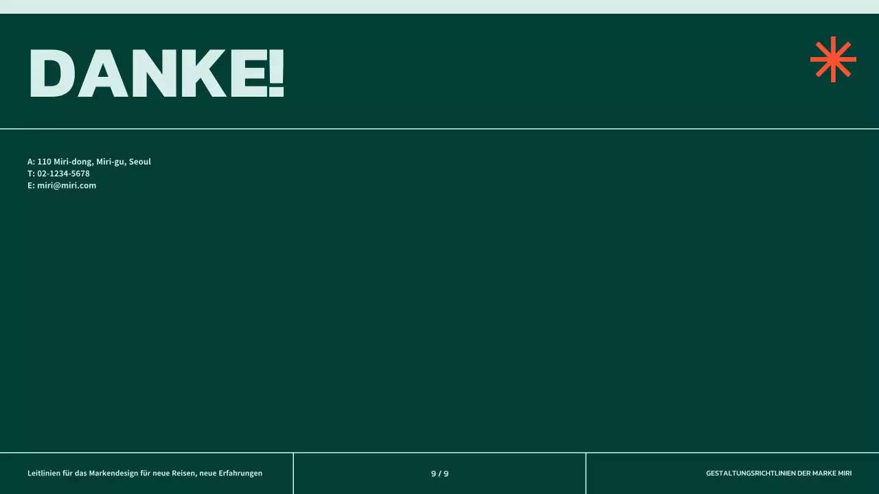 Einfache Markenrichtlinien in Grün mit orangefarbenen Akzenten