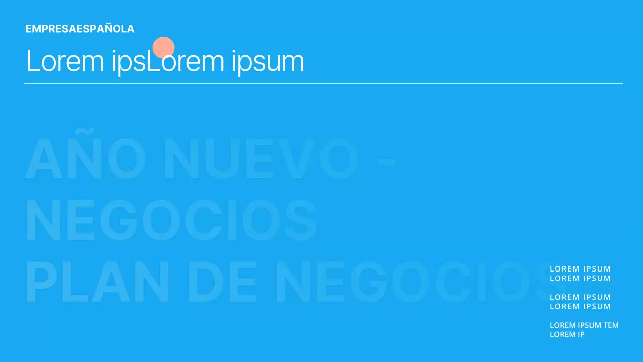 Presentación sencilla del plan de empresa de Año Nuevo en azul claro