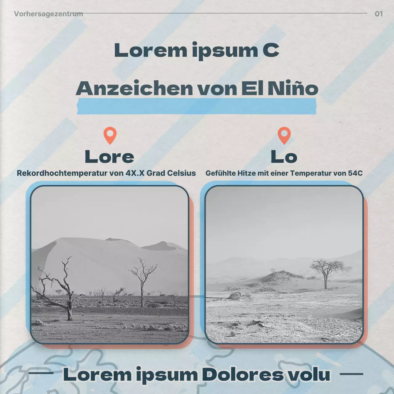 Retro-Klimabeobachtungen in Beige und Hellblau