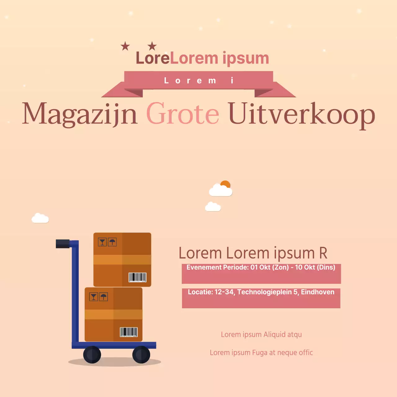 Magazijn om evenementen vrij te geven