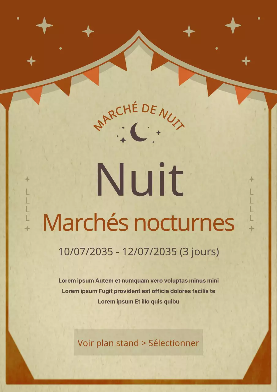 Guirlande brune et simple Guide du marché nocturne de nuit