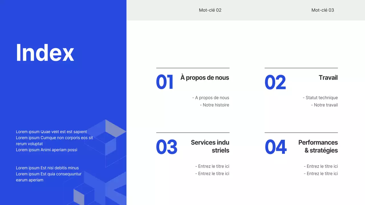 Profil de l'entreprise informatique en bleu (présentation)