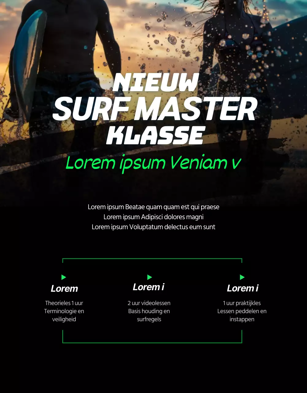 Dynamische, neonkleurige extreme sportlessen (meer)