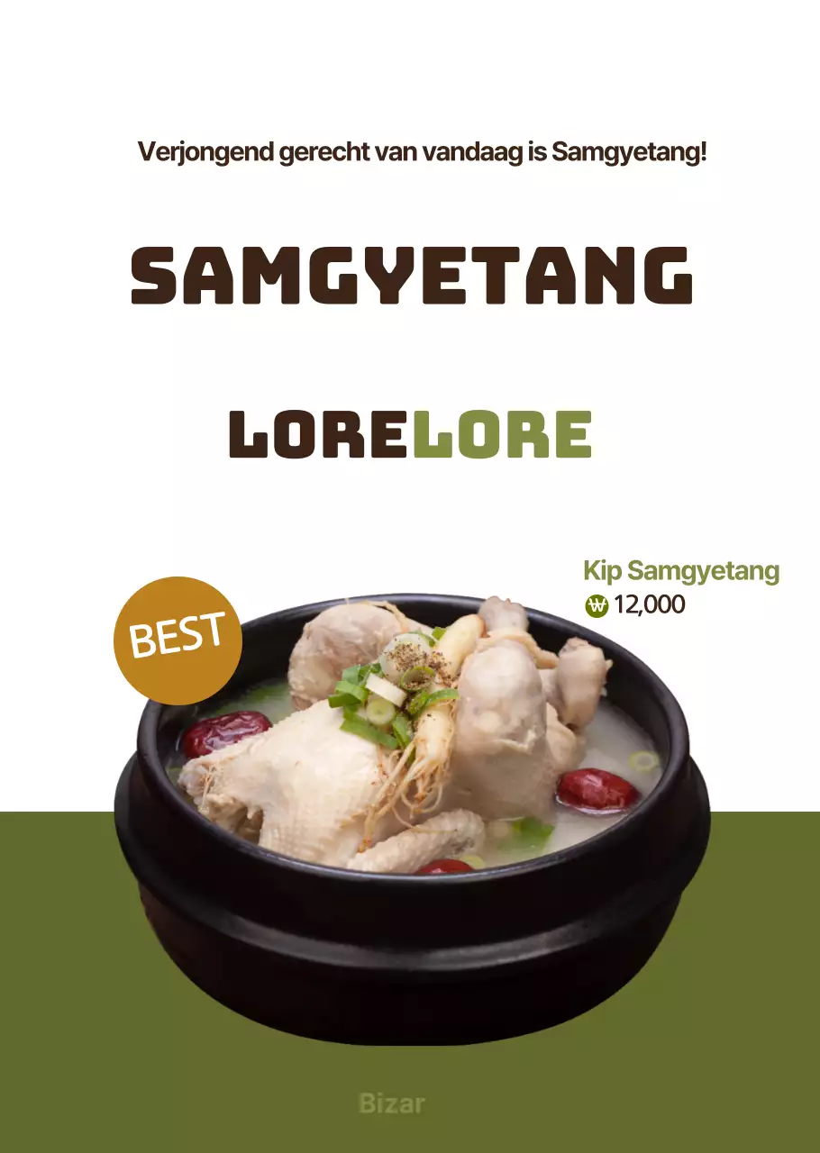 Promoot een eenvoudig menu met een foto van bruine okonomiyaki