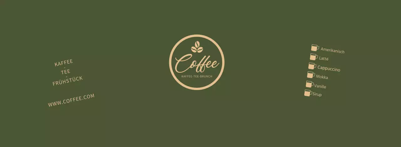 Gold und grün Café Getränk Menü Pappbecher