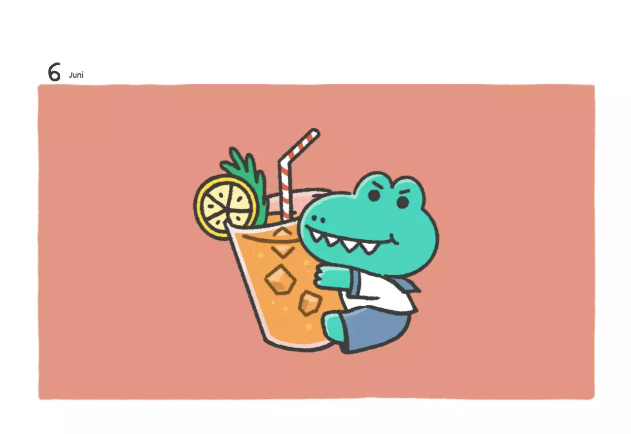 Een kalender met een schattig Argo-illustratieconcept