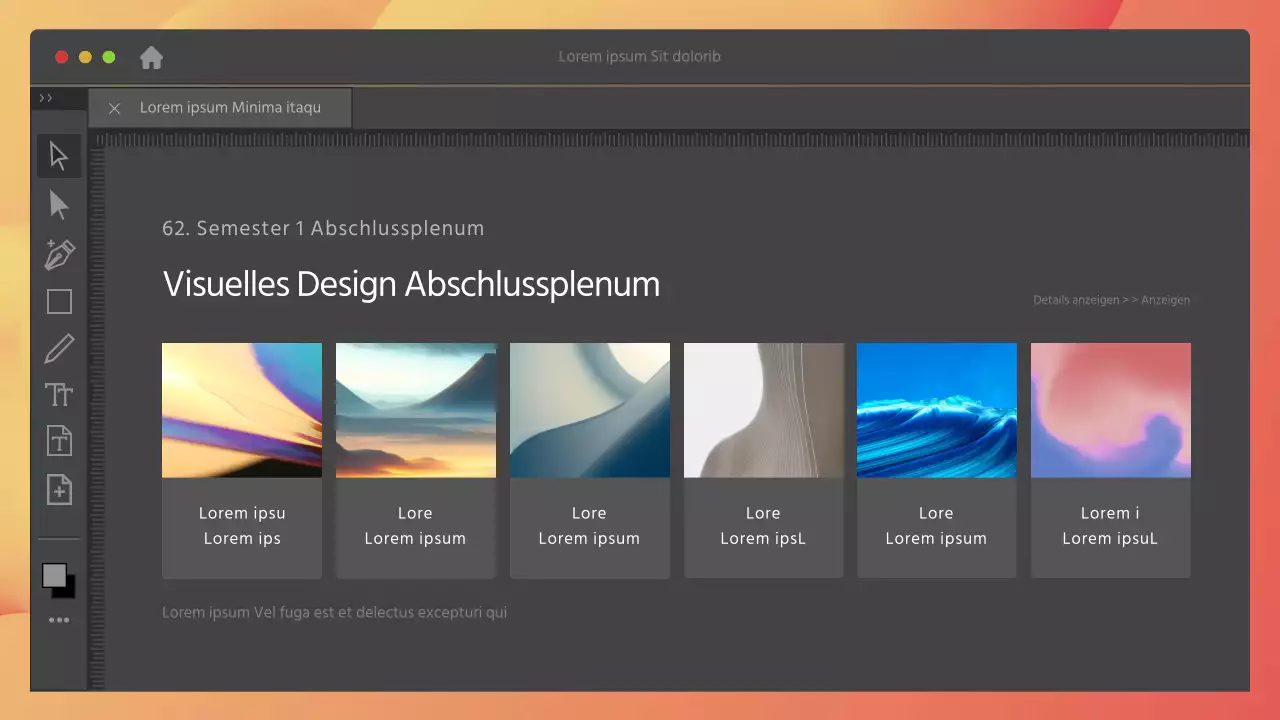 Programmkonzept in grau und rot Abschlussplenum