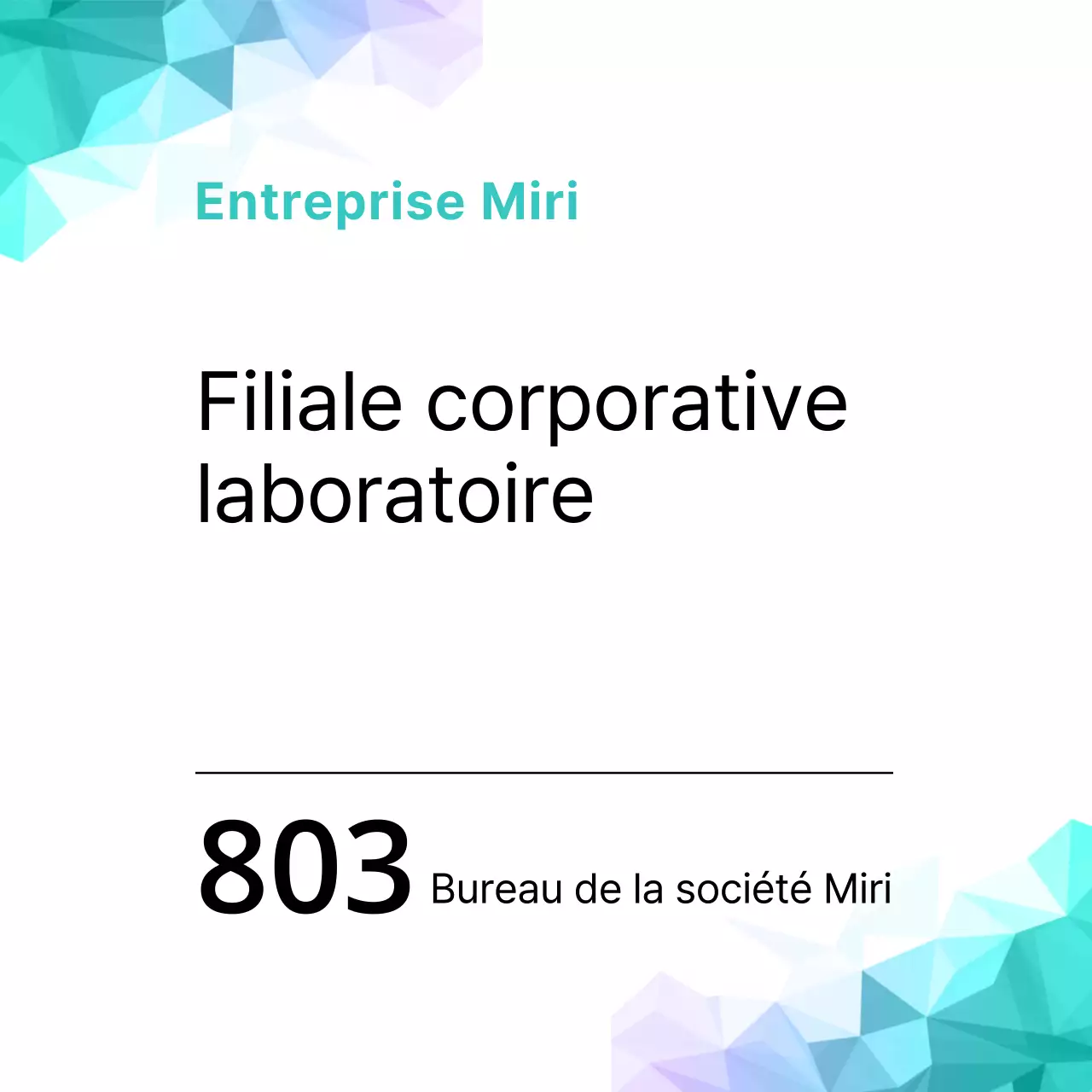 Entreprise commerciale avec un motif géométrique dans les tons bleus