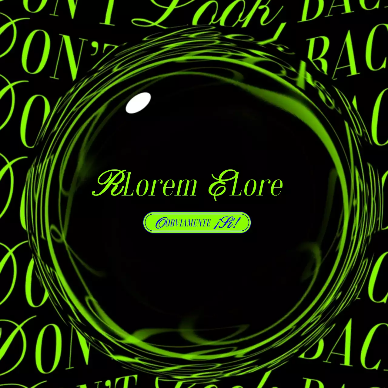 Un moderno paquete de humor de marca en azul y verde fluorescente