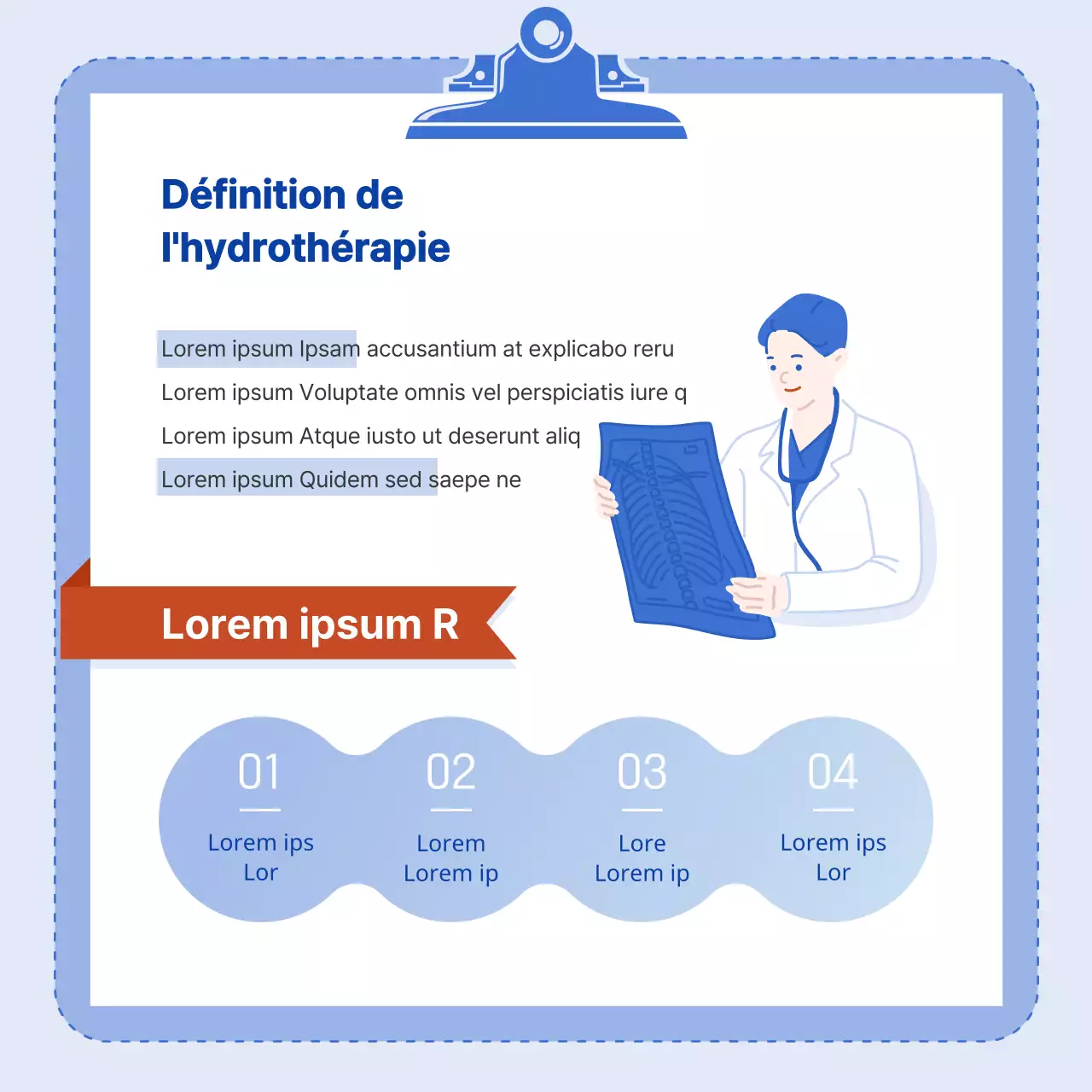 Une palette de couleurs bleues avec des illustrations épurées et un concept infographique.