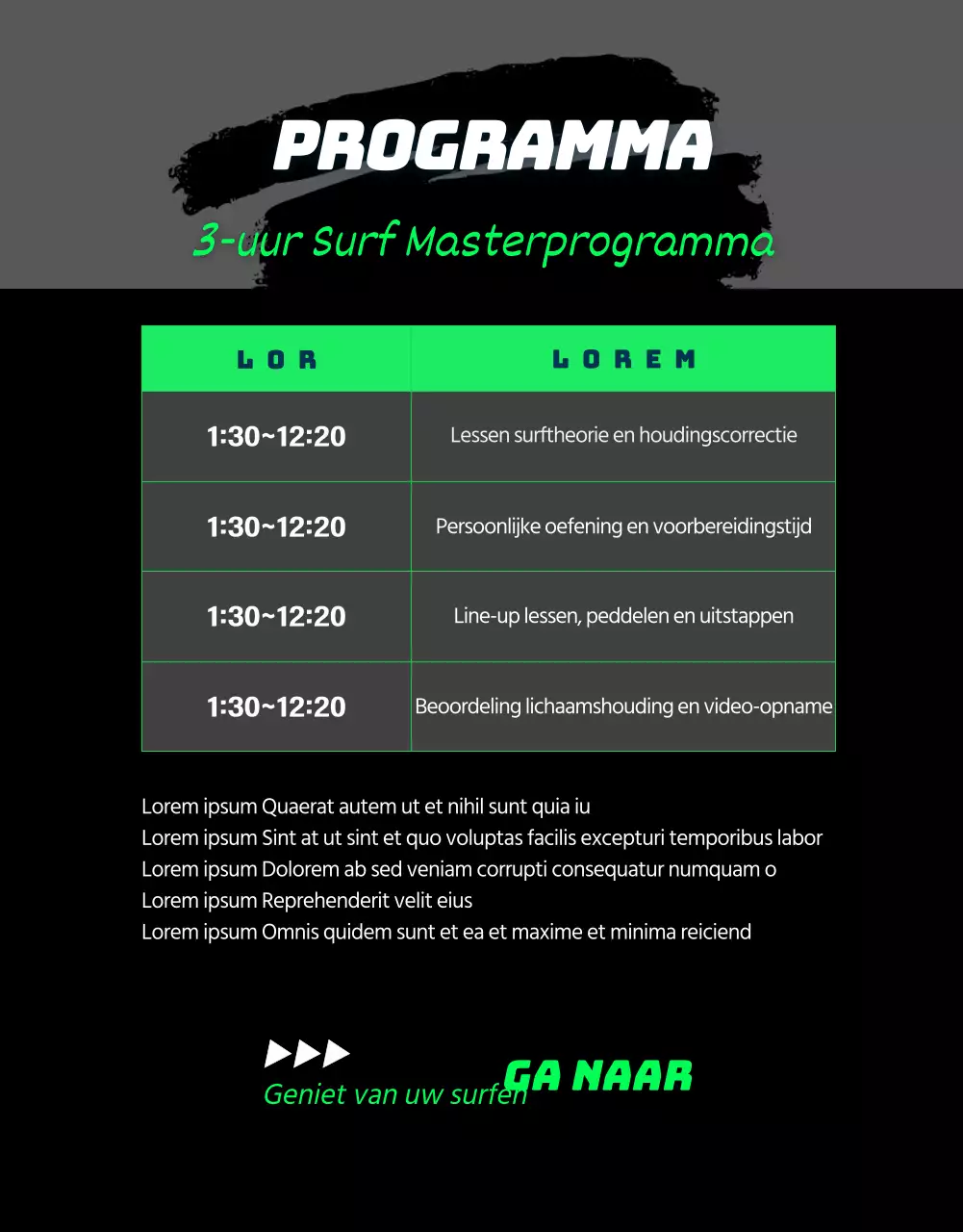 Dynamische, neonkleurige extreme sportlessen (meer)